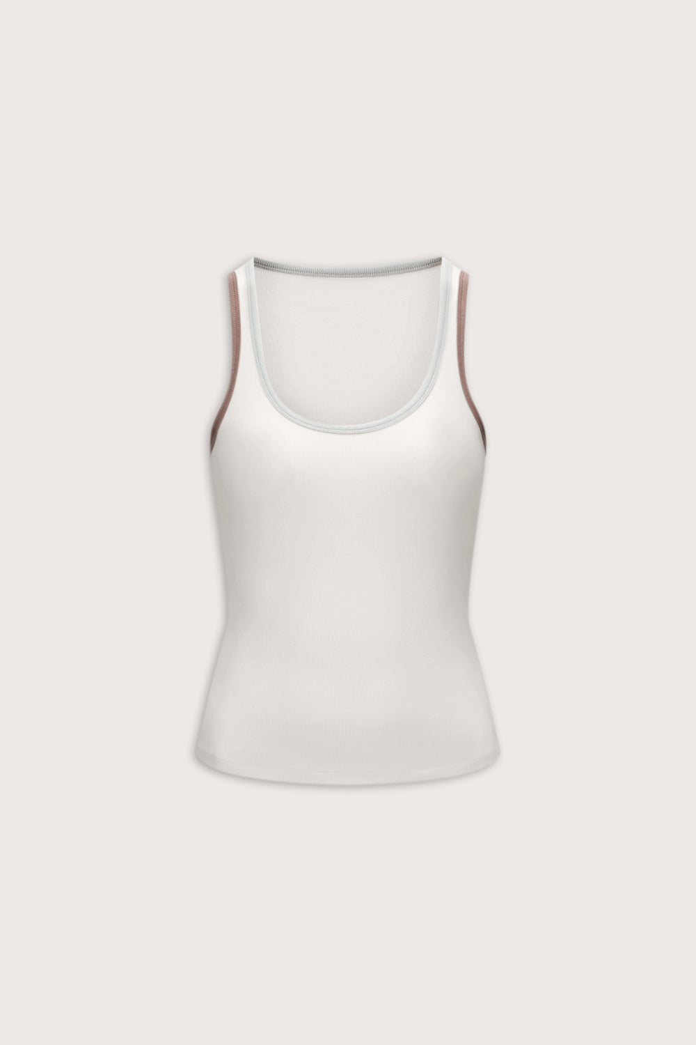 365 Rib Contrast Tank - Coconut Milk