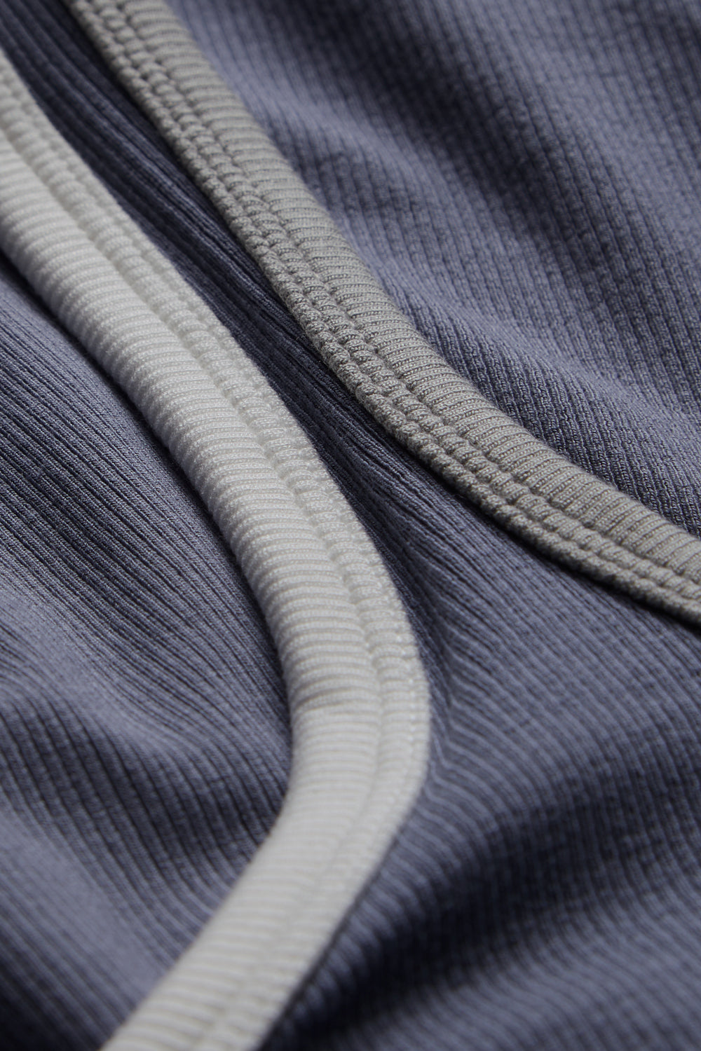 365 Rib Contrast Tank - Pewter Blue