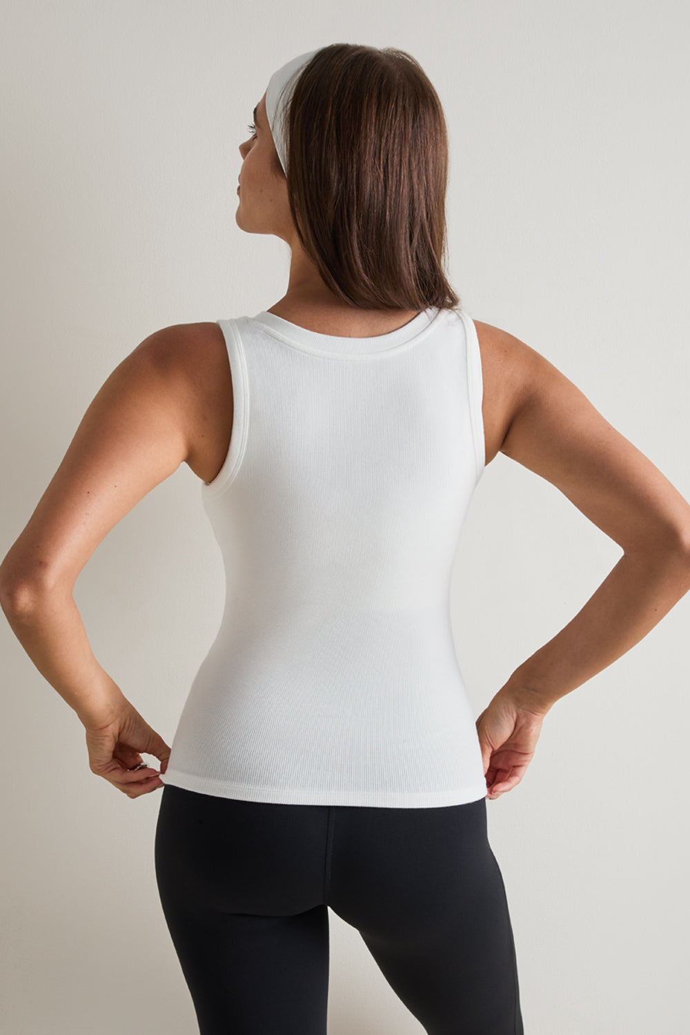 365 Rib Reversible Tank - Coconut Milk