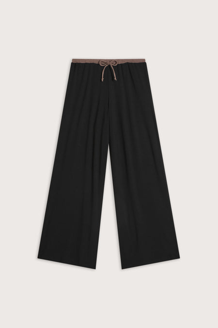 365 Rib Drawstring Trousers - Black