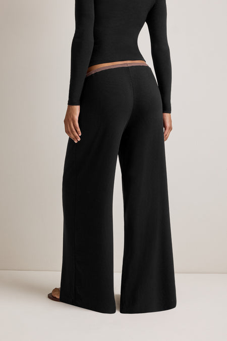 365 Rib Drawstring Trousers - Black