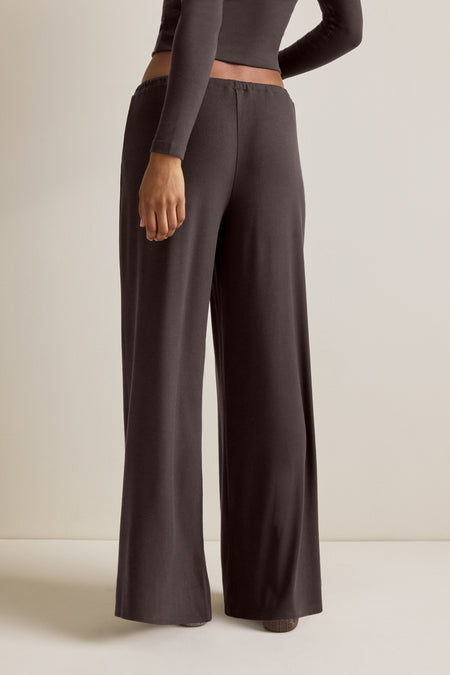 365 Rib Drawstring Trousers - Espresso