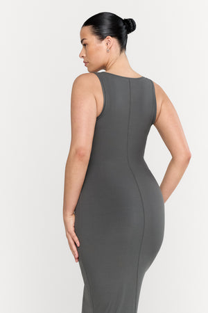 365 Sculpting Lounge Square Neck Maxi Dress - Dark Olive