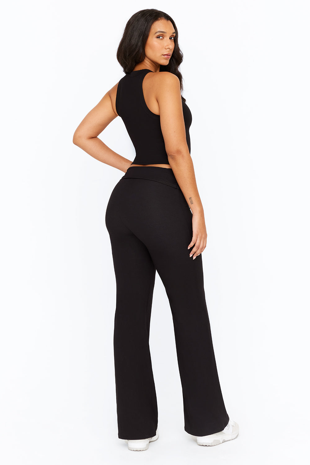 365 SCULPTING LOUNGE MULTIWAY FOLD WAIST FLARED TROUSERS - SHADOW BLAC –  TALA