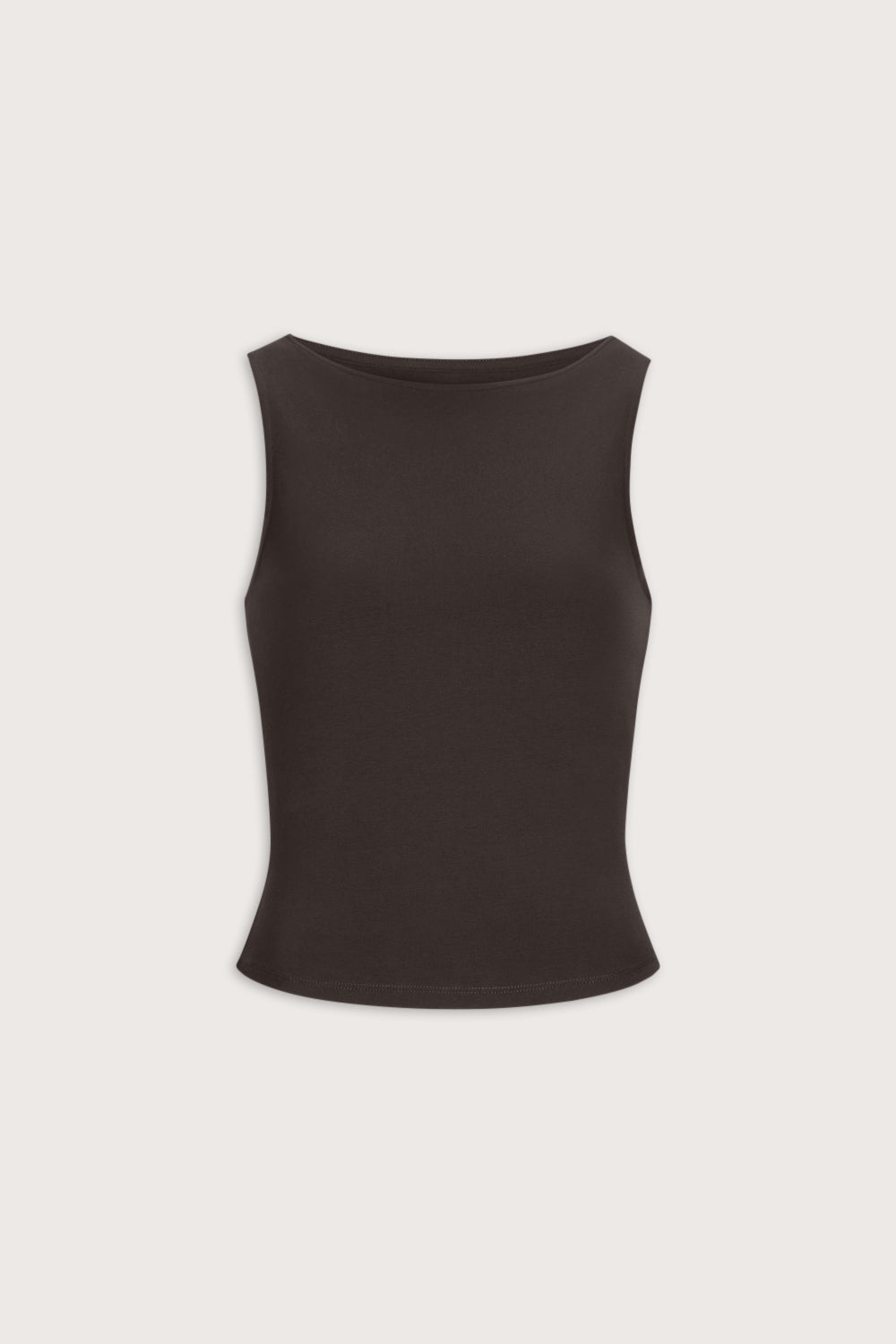 365 Core Cotton Boat Neck Tank - Americano