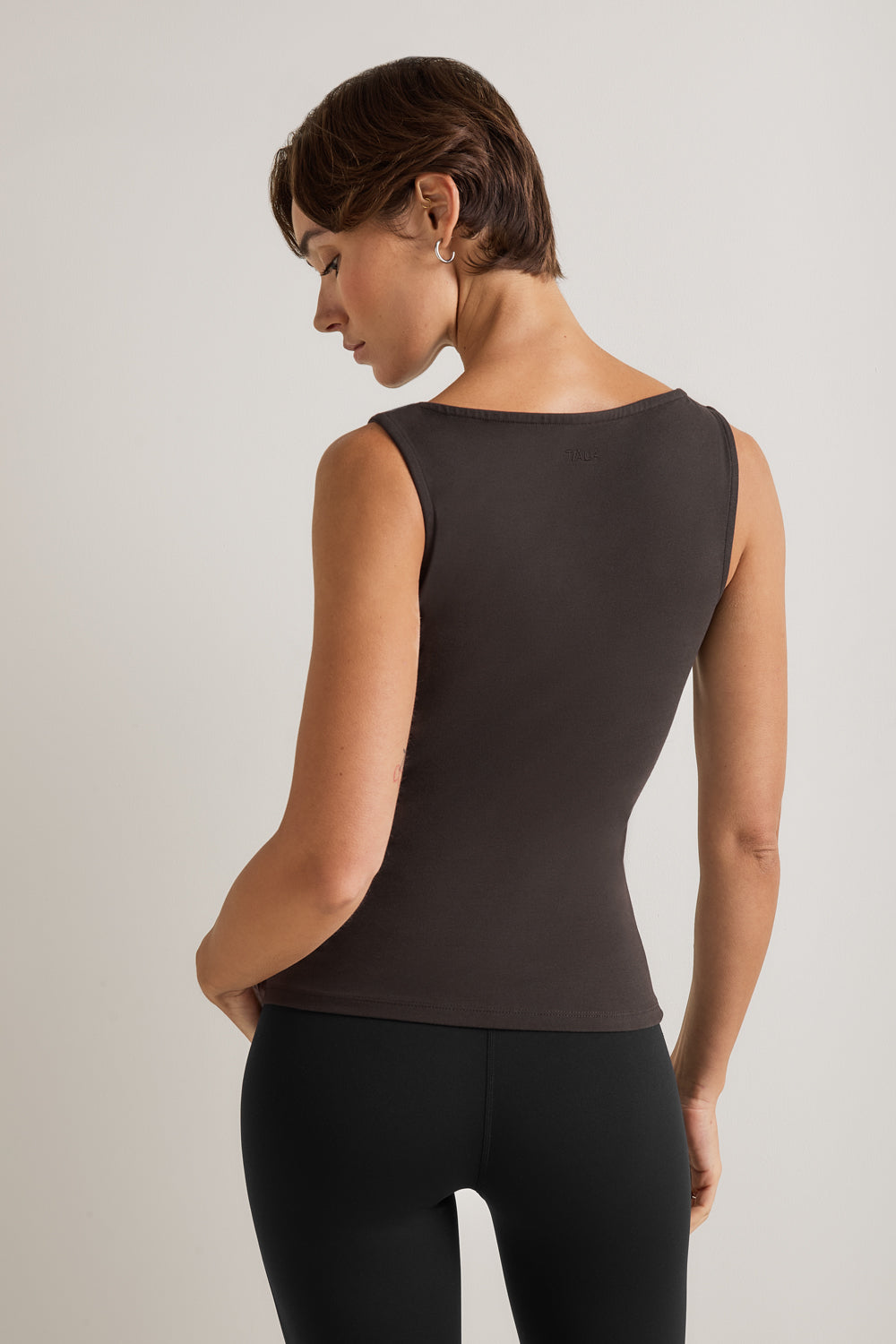 365 Core Cotton Boat Neck Tank - Americano