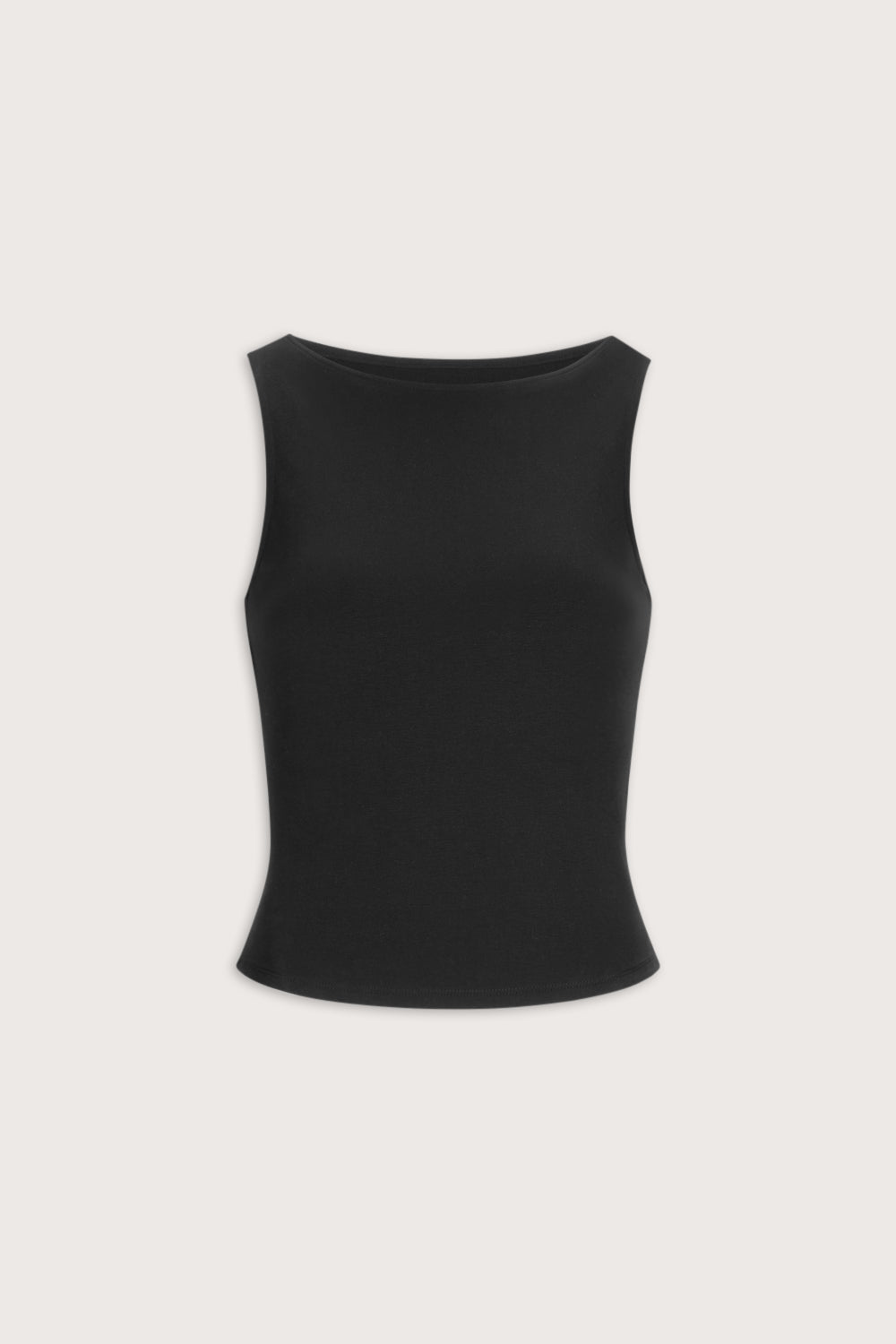 365 Core Cotton Boat Neck Tank - Shadow Black