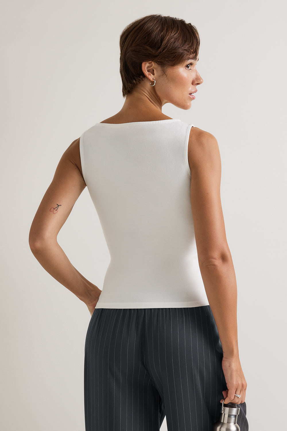 365 Core Cotton Boat Neck Tank - Coconut Milk