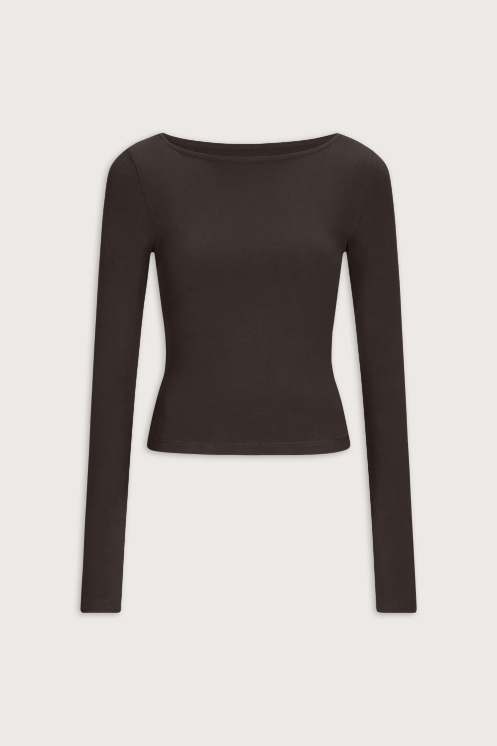 365 Core Cotton Boat Neck Top - Americano