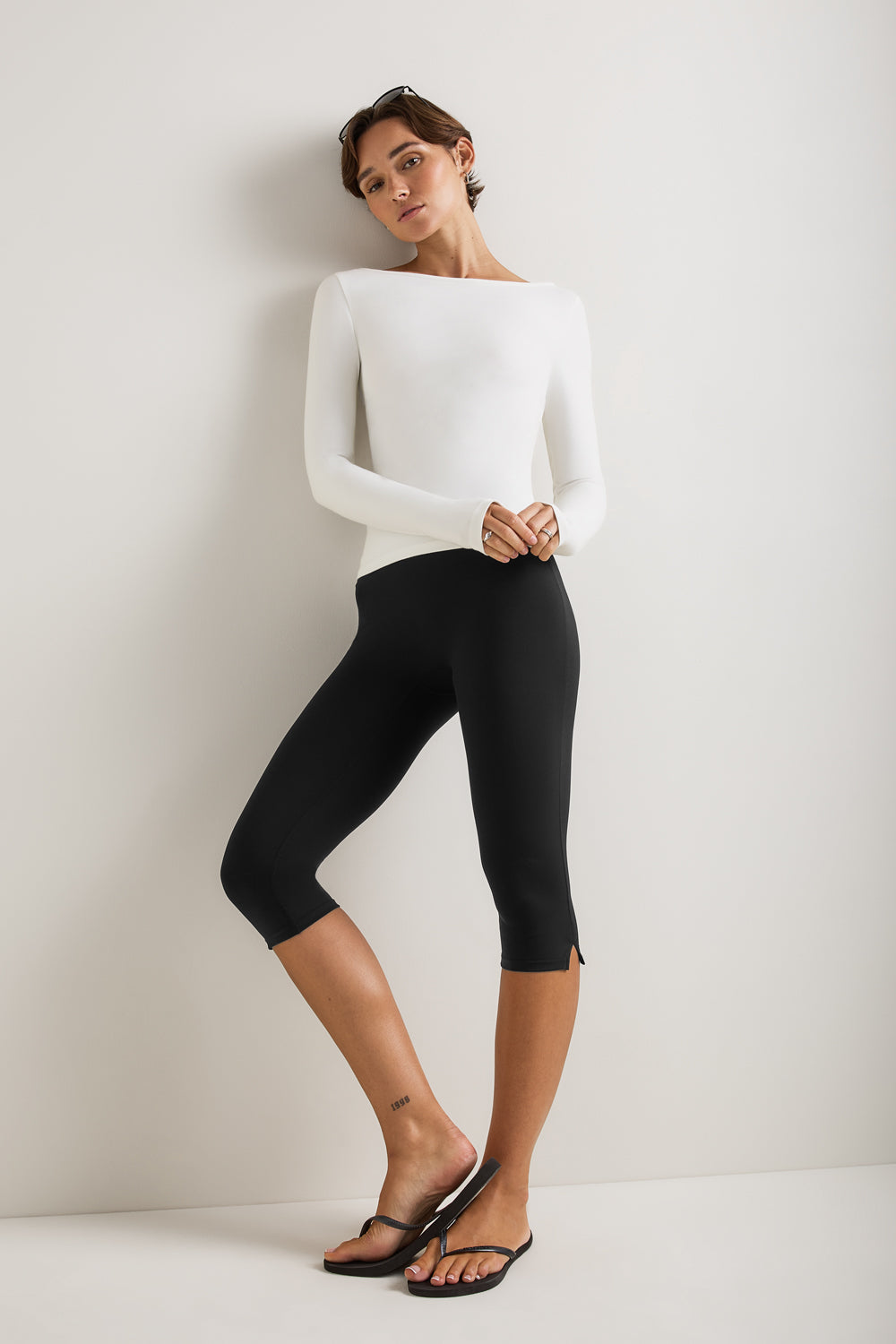 365 Core Cotton Boat Neck Top - Coconut Milk