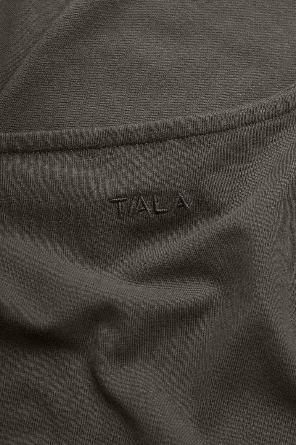 365 Core Cotton Boat Neck Top - Dark Olive