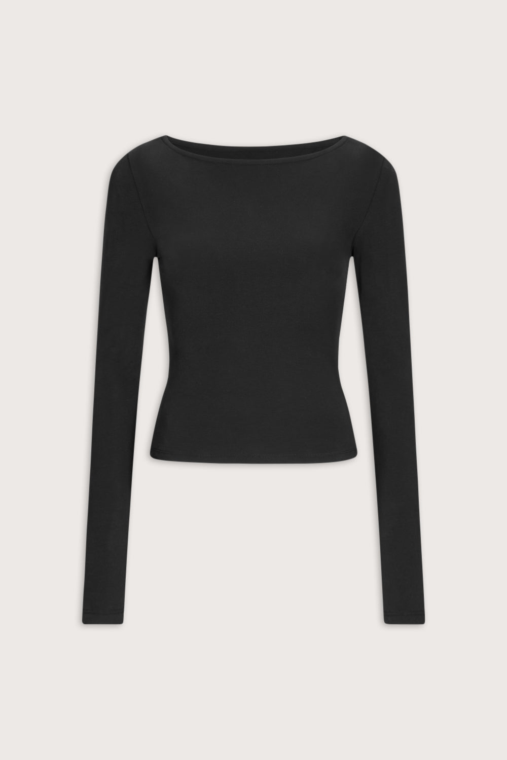 365 Core Cotton Boat Neck Top - Shadow Black