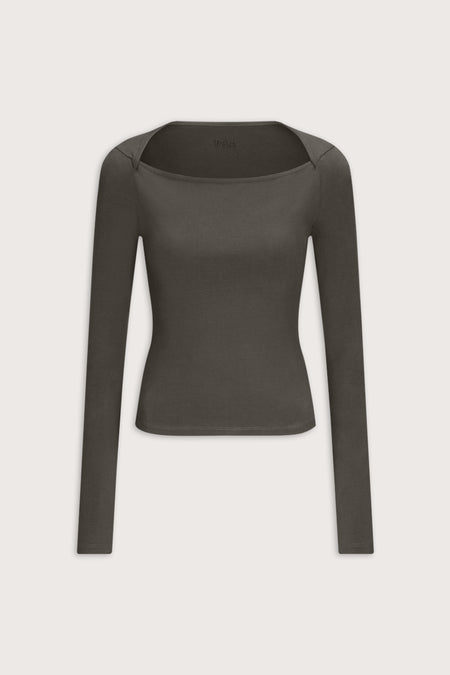 365 Core Cotton Square Cut Top - Dark Olive