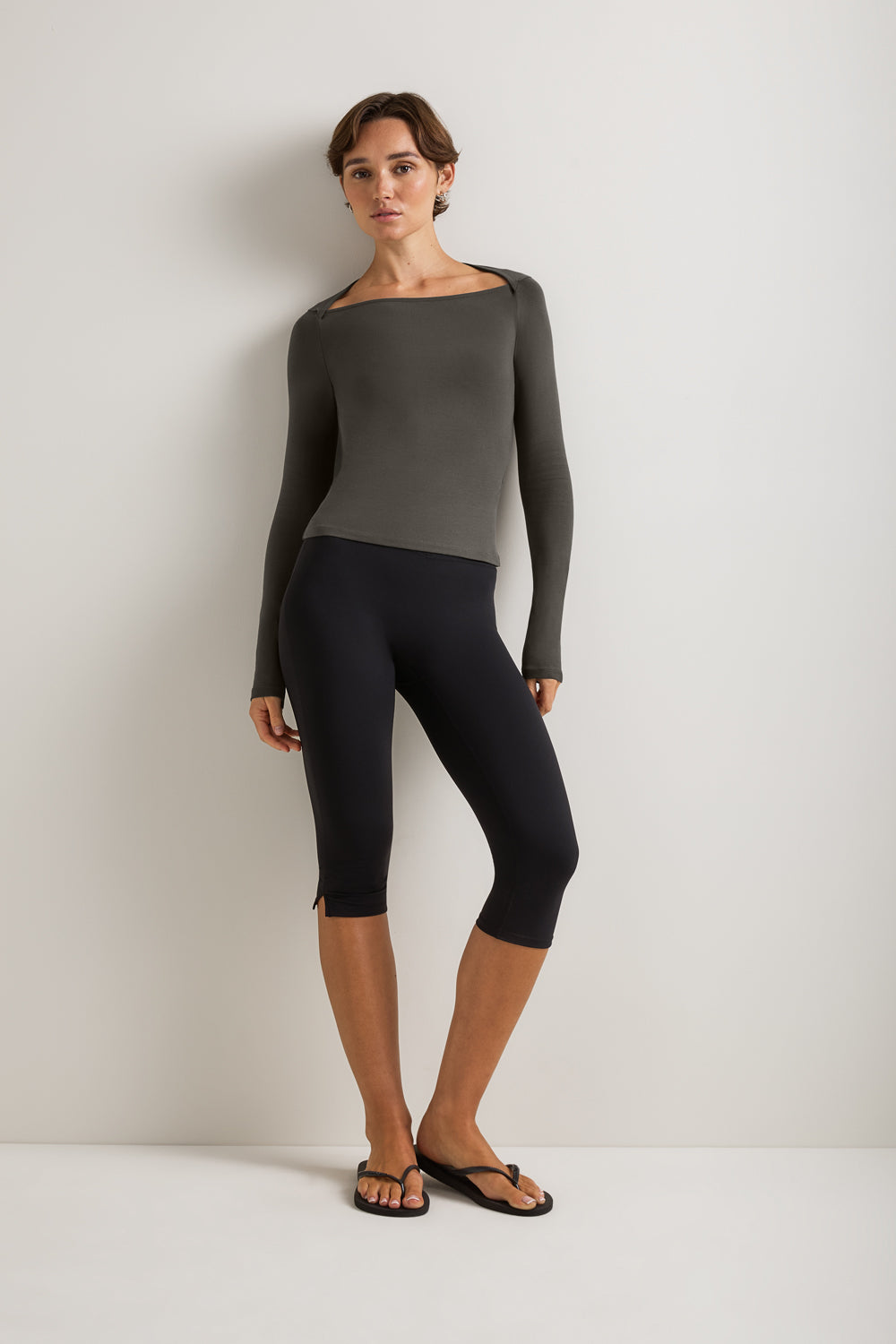 365 Core Cotton Square Cut Top - Dark Olive