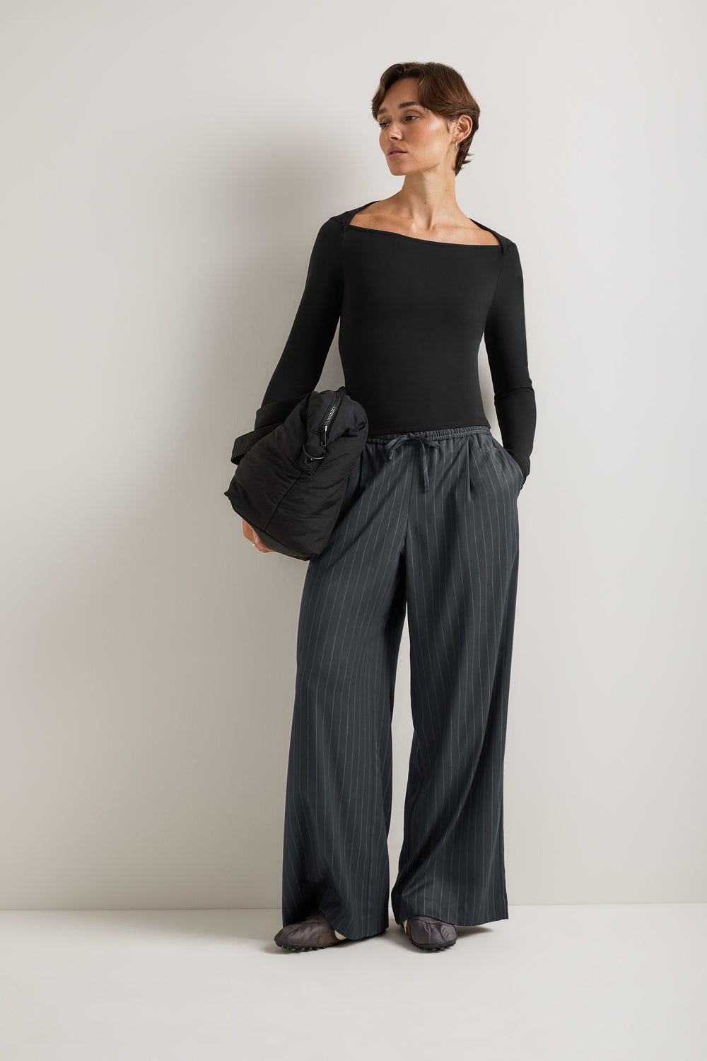 365 Core Cotton Square Cut Top - Shadow Black