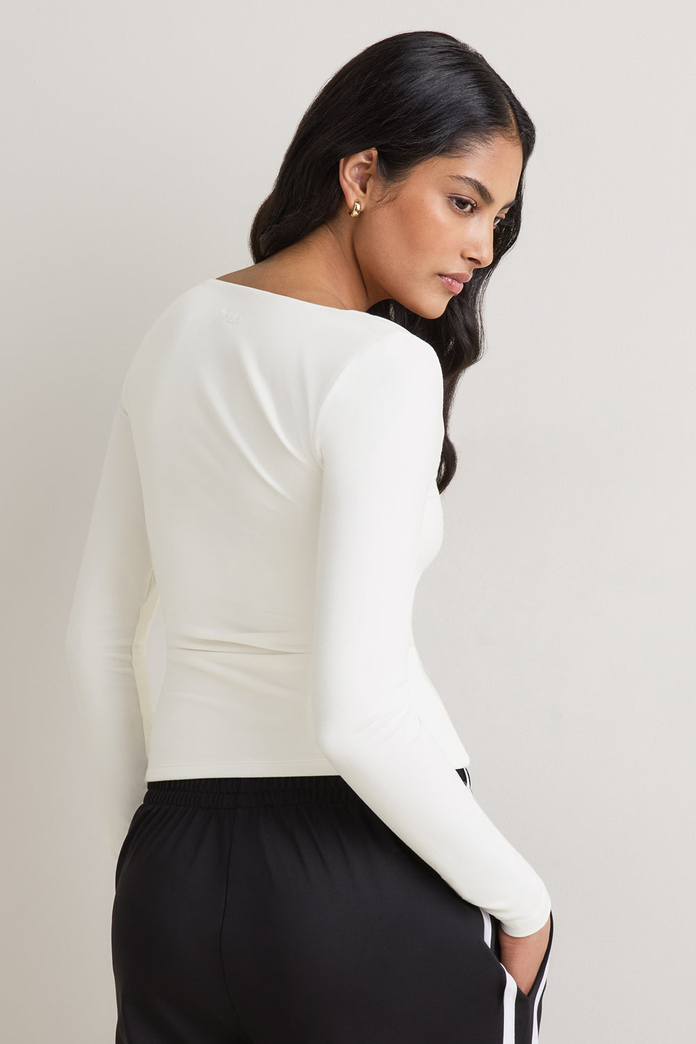 365 Square Neck Long Sleeve Top - Coconut Milk
