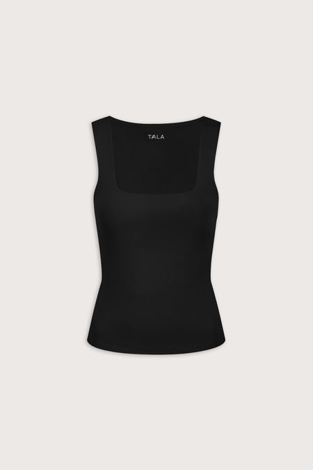 365 Square Neck Vest - Shadow Black