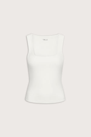 365 Square Neck Vest - Coconut Milk