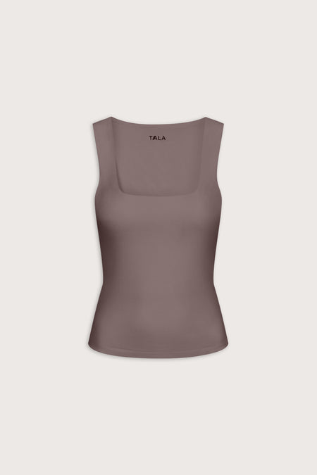 365 Square Neck Vest - Mocha Brown