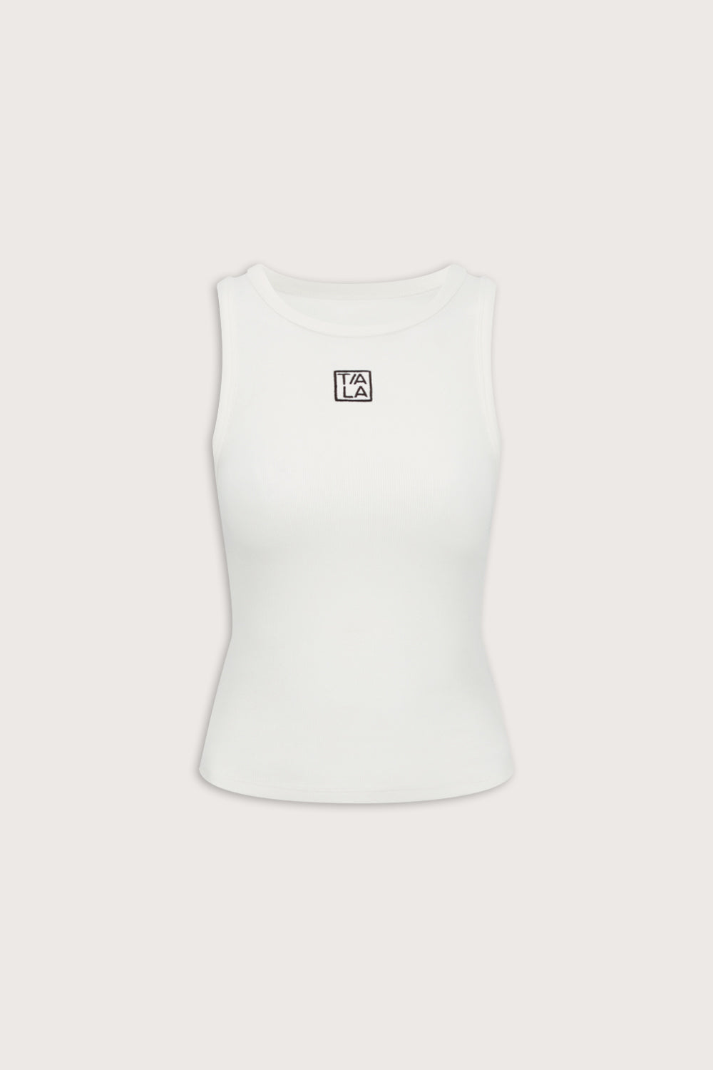 365 Sculpting Lounge Longline Logo Racer Vest - Coconut Milk
