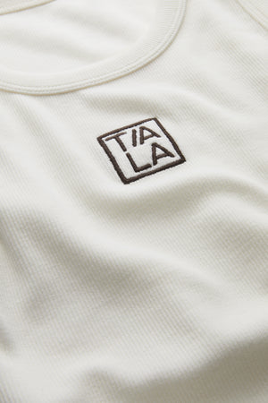 365 Sculpting Lounge Longline Logo Racer Vest - Coconut Milk