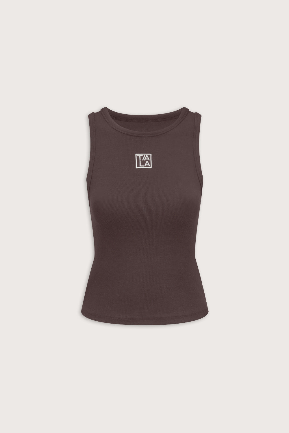 365 Sculpting Lounge Longline Logo Racer Vest - Espresso