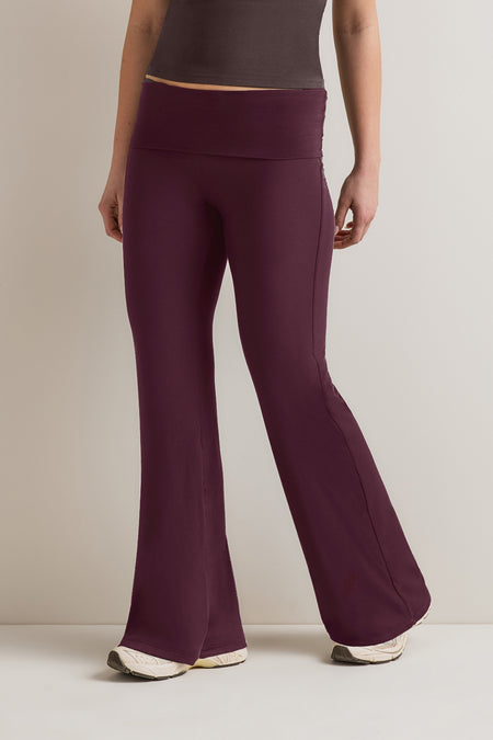 365 Rib Fold Waist Flared Trousers - Fig