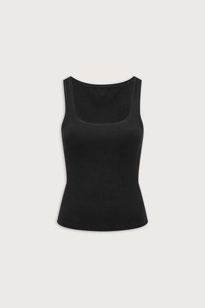 365 Sculpting Lounge Square Neck Vest - Shadow Black