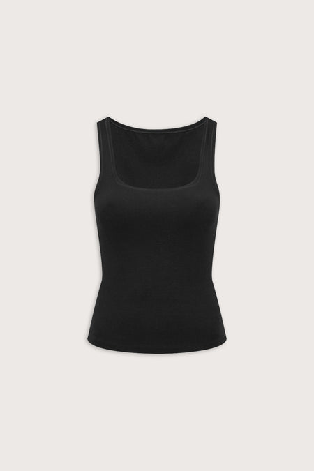 365 Sculpting Lounge Square Neck Vest - Shadow Black