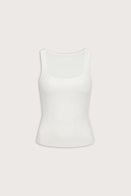 365 Sculpting Lounge Square Neck Vest - Coconut Milk