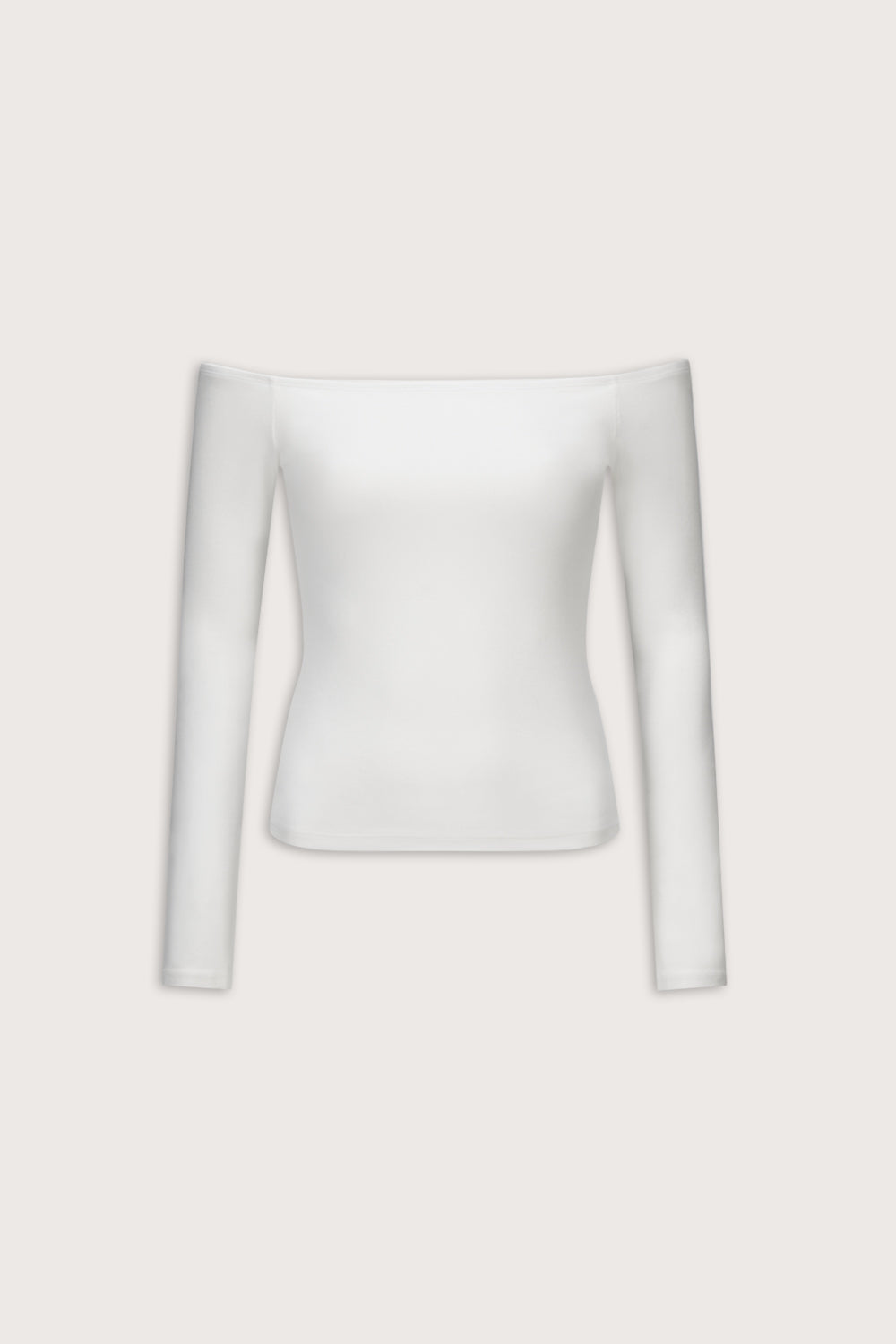 365 Rib Off Shoulder Top - Coconut Milk