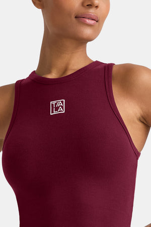 365 Rib Logo Racer Vest - Port Red