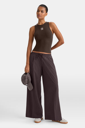 365 Rib Logo Racer Vest - Espresso