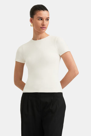 365 CREW NECK SHORT SLEEVE T-SHIRT - VANILLA