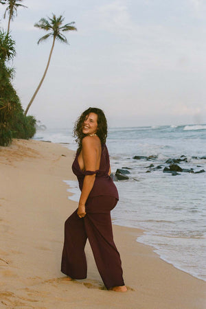 Soft Linen Drawstring Trouser - Deep Rust