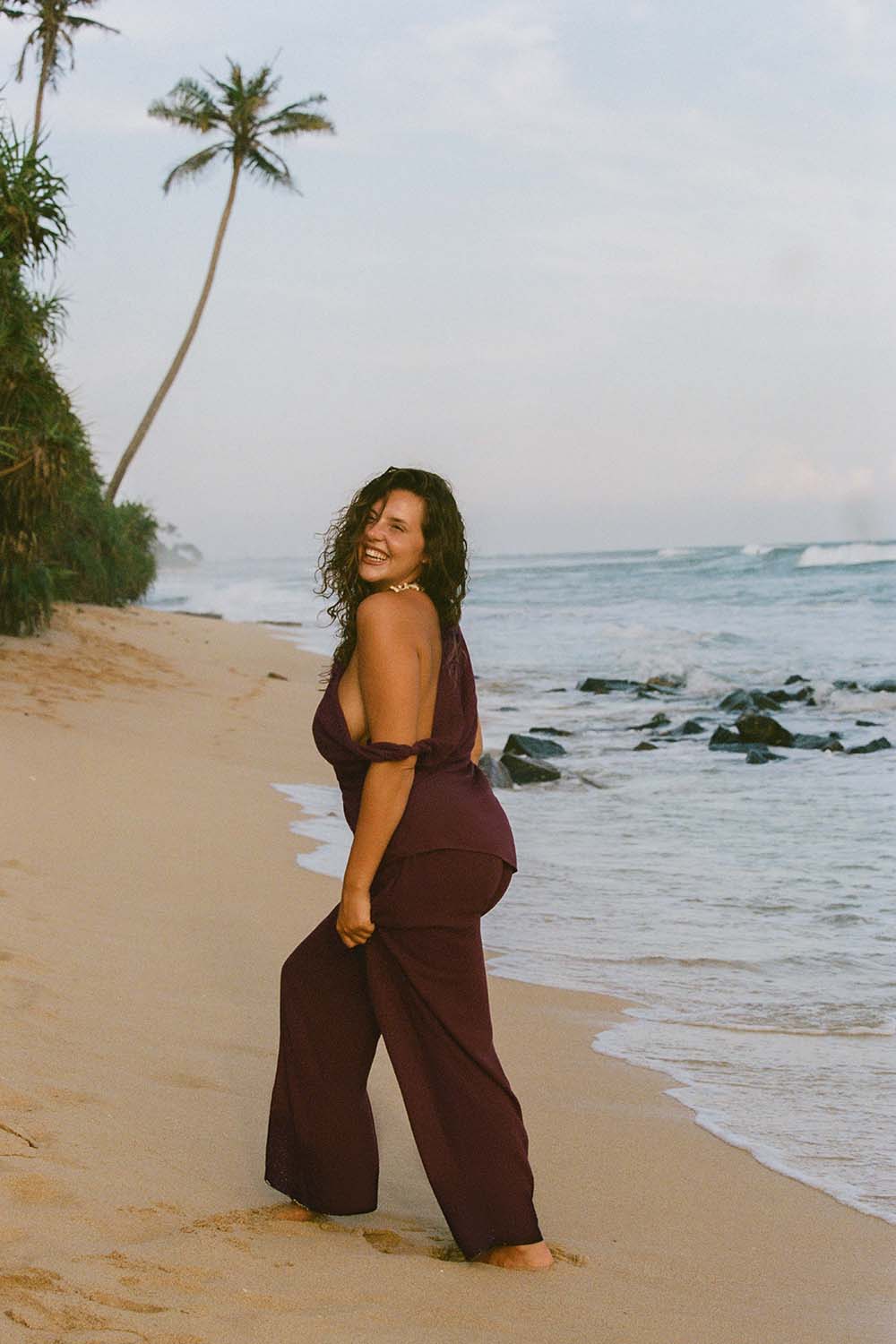 Soft Linen Top - Deep Rust