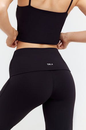 DayFlex Multiway Fold Waist Wide Leg Yoga Pant - Shadow Black