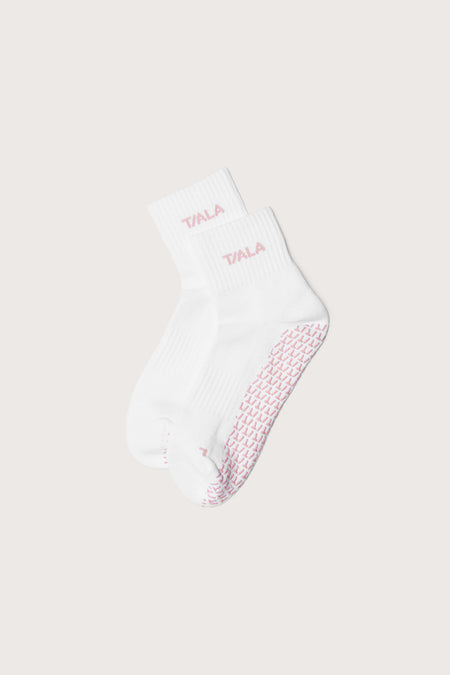 Tala Pilates Grip Socks 2 Pack - Ivory & Blush