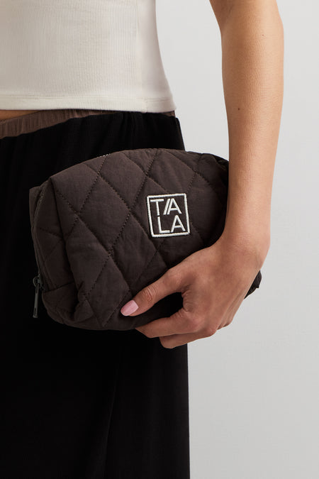 Logo Make Up Bag - Mocha Brown