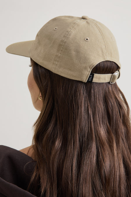 TALA Square Embroidered Logo Cap - Truffle