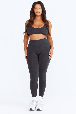 Sculpt Seamless Mini Sports Bra - Oyster Black Marl