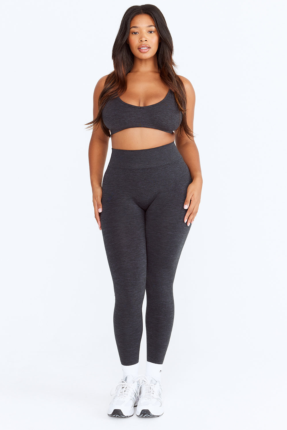 Women's High Waisted Cotton Blend Seamless Leggings - A New Day™ Gray S/m :  Target