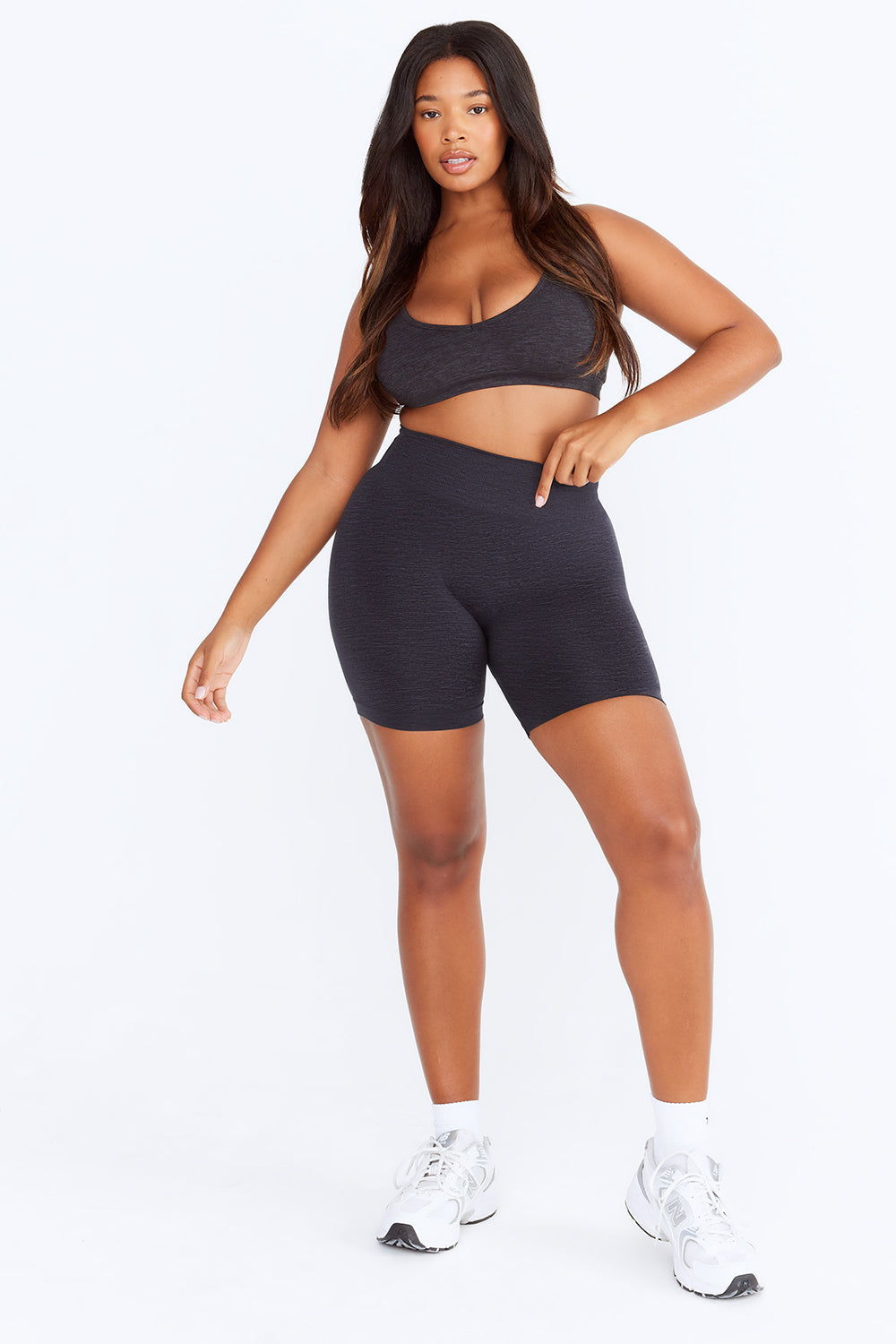 SCULPT SEAMLESS SCRUNCH CYCLING SHORTS - CHARCOAL MARL – TALA