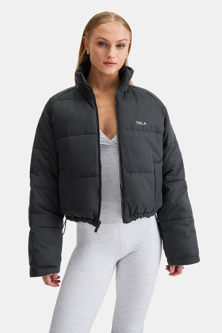Cocoon T Logo Reversible Puffer Jacket - Black