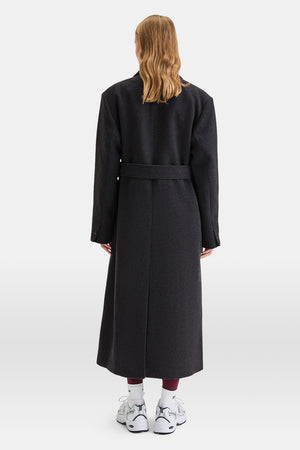Everyday Single-Breasted Multiway Structured Overcoat - Charcoal