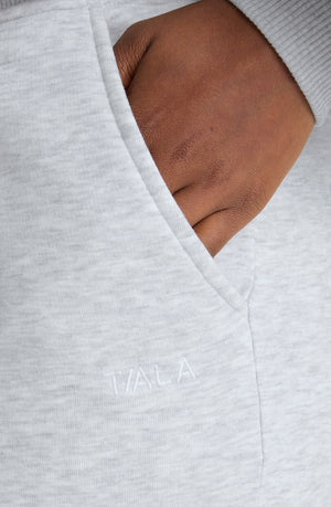 WIDE LEG CLUB LOGO JOGGER - GREY MARL