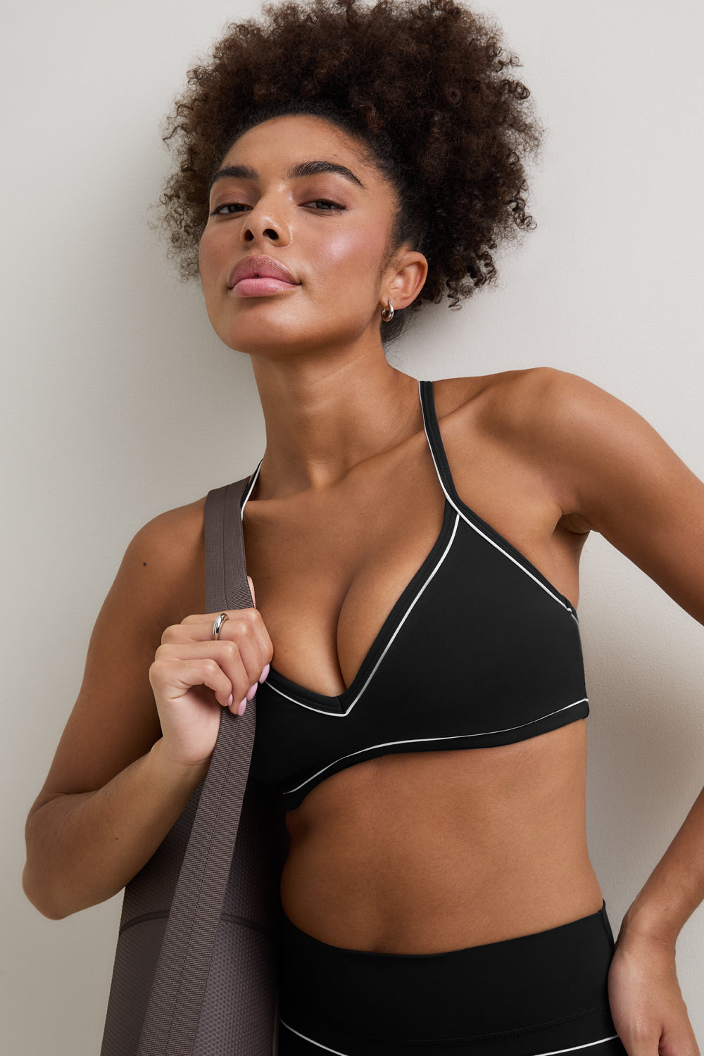 DayFlex Contrast Sweetheart Sports Bra - Shadow Black