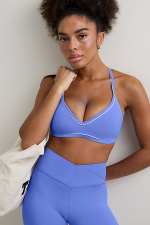 DayFlex Contrast Sweetheart Sports Bra - Iris Blue