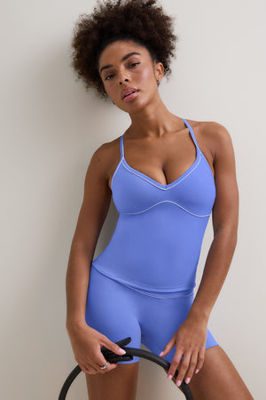 DayFlex Contrast Sweetheart Vest - Iris Blue