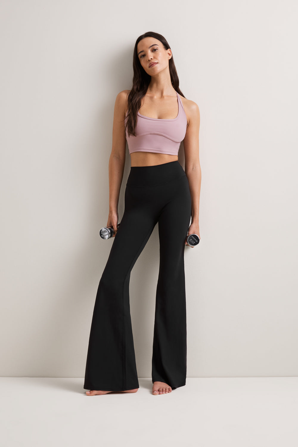 DayFlex Seamed Halter Sports Bra - Blush